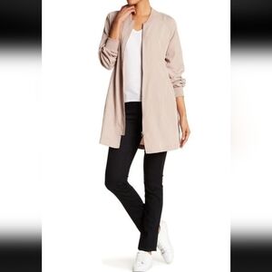 Anthropologie Pleione Long Line Bomber Jacket